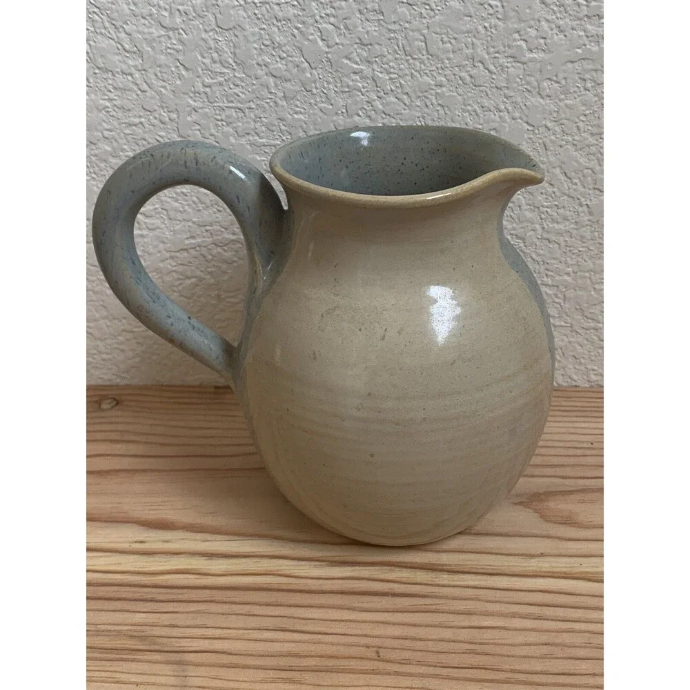 Muriel Muray Pitcher Handmade Studio Clay Sea Shells Beach Signed 1983 Vintage